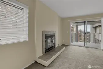 Living Room with Wood Fireplace