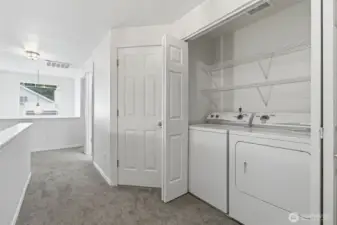 Laundry conveniently located between the bedrooms. No walking the stairs with laundry!