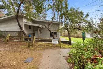 Pathway to boathouse and private community dock.