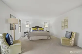 Wow, this is a lovely primary bedroom.