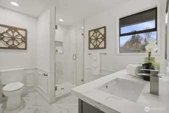 Newly remodeled primary bath will impress.