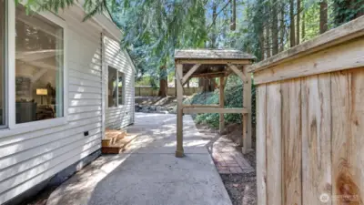 Covered area for grill conveniently located off the dining area