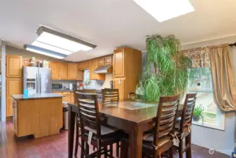 Dining area and open concept kitchen.