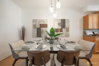 Generous dining room in the open kitchen.