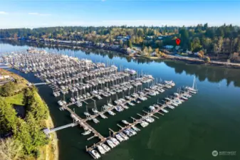 LookingEast over East Bay Marina to your home.