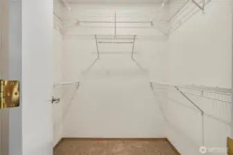 Good sized walk in closet in primary bedroom!