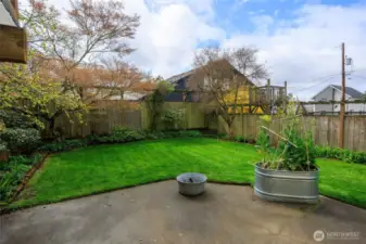 Amazing fully fenced backyard with garden space and multi-level deck.