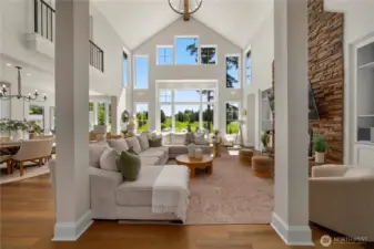 Great room w/29' ceiling.
