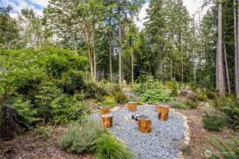 Create lasting memories with family and friends gathered around the cozy firepit