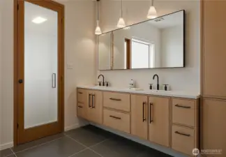 Rendering of the primary bathroom.