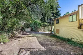 Yard space on the West side of the property.