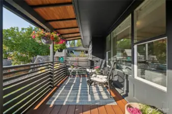 West facing front porch gets sunshine all afternoon long.
