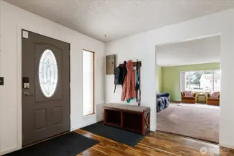 Looking left from the front door you see the living room.