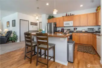 Large kitchen island with pull out drawers