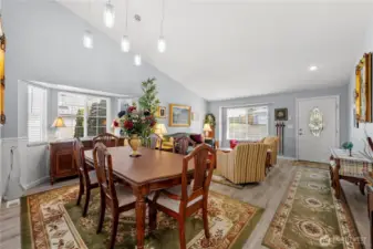 living and dining area designed for both everyday living and entertaining.