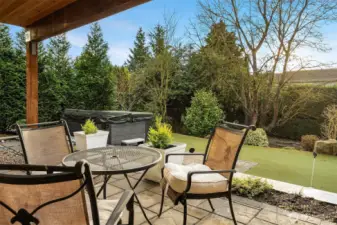 An oversized 'Wellness Spa' (i.e. hot tub) awaits you to soak away tose sore muscles.