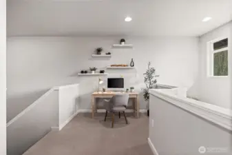 Loft office outside primary bedroom