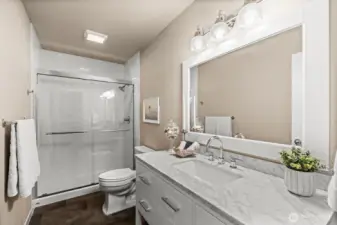 3/4 bathroom on lower level