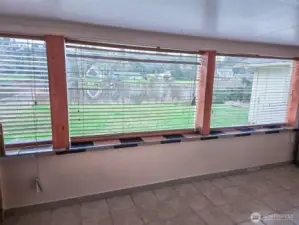Windows from dining/kitchen