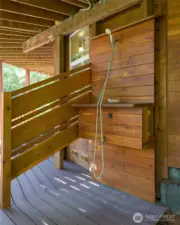 Outdoor shower, below main house by lower studio