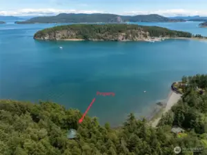 Aerial looking east toward Humphrey Head