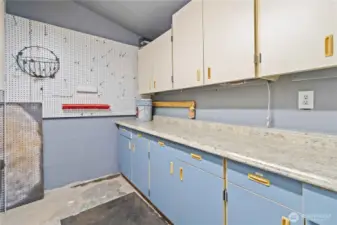 Interior of storage shed