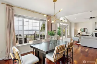 Dining room opens to the living area. Enjoy views as you sip coffee