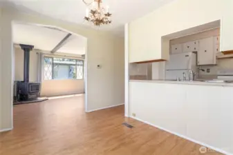 From dining to living and kitchen