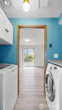 Utility room between family room and garage