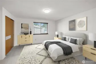 Virtually Staged Oversized primary with en suite