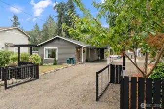 Gated driveway to home