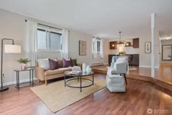 living room looking into dining