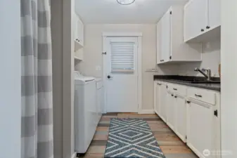 Laundry room and side entrance