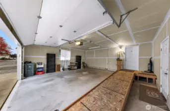 Garage with well built ramp into home