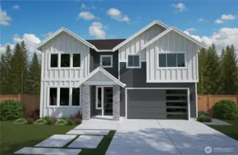 The Sundrift – MAIN FLOOR Living! This 2,374 sq ft home features a soaring two-story entry, 10-ft ceilings, and a main-floor primary suite for ultimate comfort. Upstairs offers a private mini suite and a loft or upgrade to another bedroom.  The plan is a 3bed/3.5 baths with refined finishes that blend modern design with timeless style.