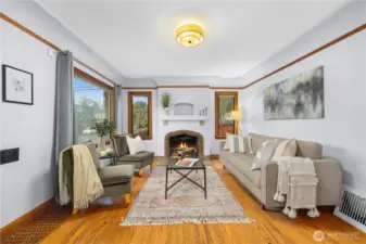 Gas fireplace makes a cozy area to hang out