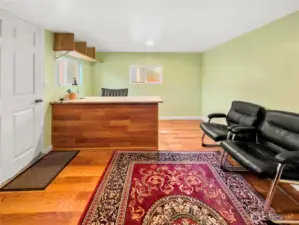 Virtually staged. Large detached outbuilding with power. Ideal as a home office, studio, or workspace.