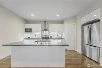 Walk-in pantry and large center island/breakfast bar