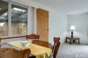 looking into the sun room from the dining room.  Lots of extra light.