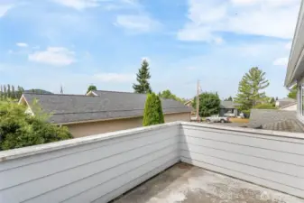 Upper level deck off primary bedroom.