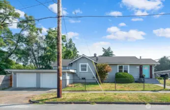 Spacious two-car garage with storage potential and direct access to the home.