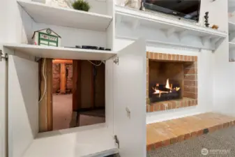 And, we have a SECRET ROOM! through the cabinet doors, you'll find a 9x7 room for extra storage or whatever...