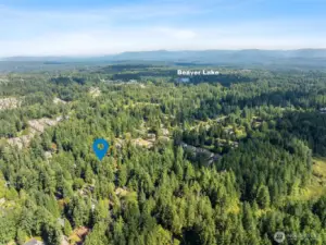 Arial View of Home in relation to Beaver Lake Park