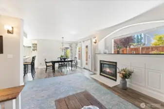 Living room and gas fireplace