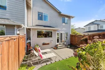 Private patio and back of home