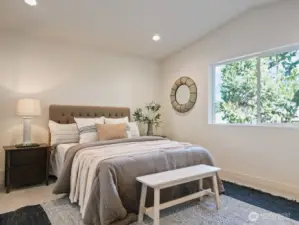 Spacious Primary Bedroom has upgraded carpet and pad.