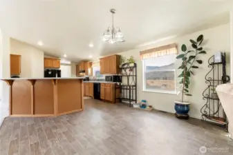 Open floor plan - kitchen, dining, and living areas flow together seamlessly.