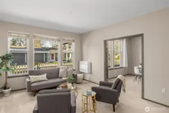 Family room leads to 2nd bedroom (office)