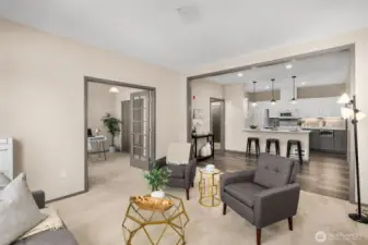 Kitchen has modern LVP floors