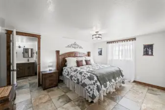Large primary with private bath abd large walk in closet